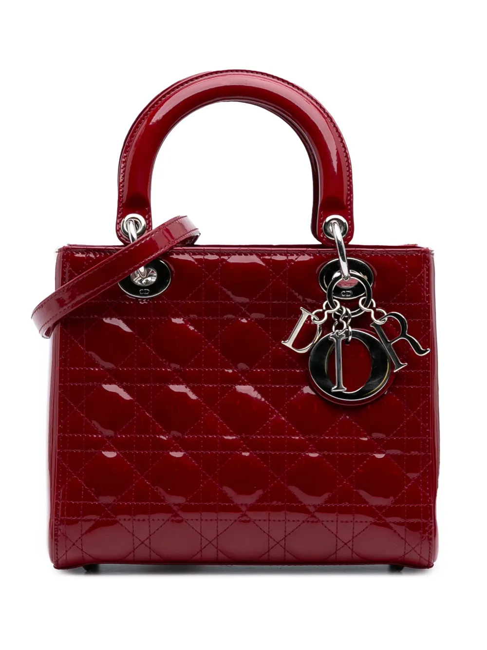 Christian Dior Pre-Owned 2012 Medium Patent Cannage Lady Dior satchel Christian Dior Pre-Owned 2012 Medium Patent Cannage Lady Dior satchel