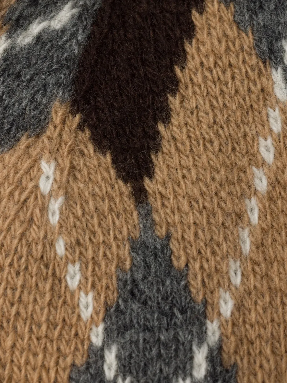Prada Gebreide muts met argyle patroon - Bruin
