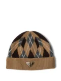 Prada argyle knit beanie - Brown