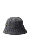 Prada cable-knit logo bucket hat - Grey