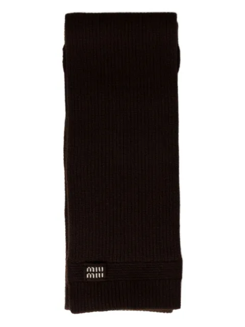 Miu Miu logo-intarsia cashmere scarf