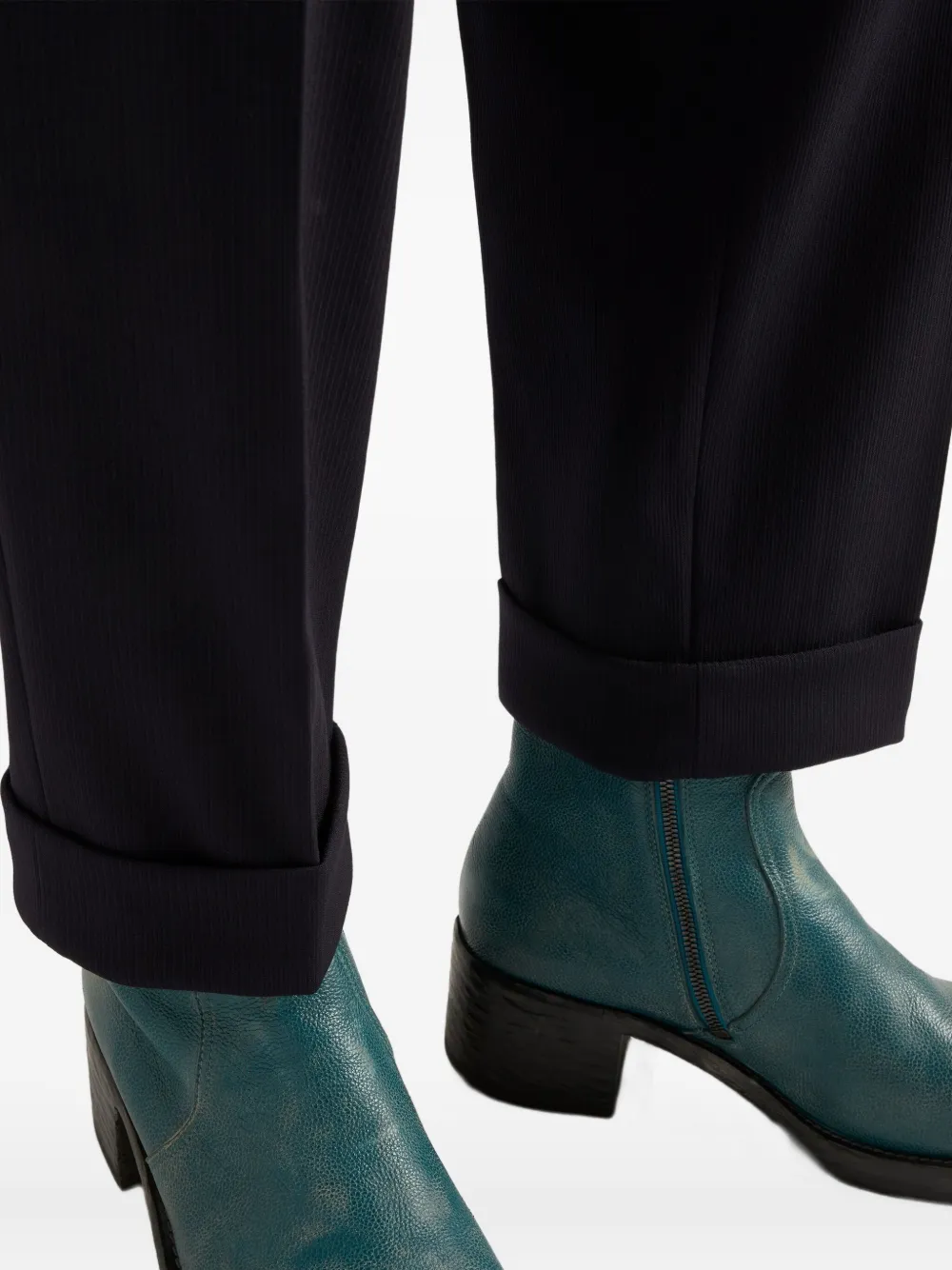 Prada Plooibroek met gesp aan de zijkant Blauw