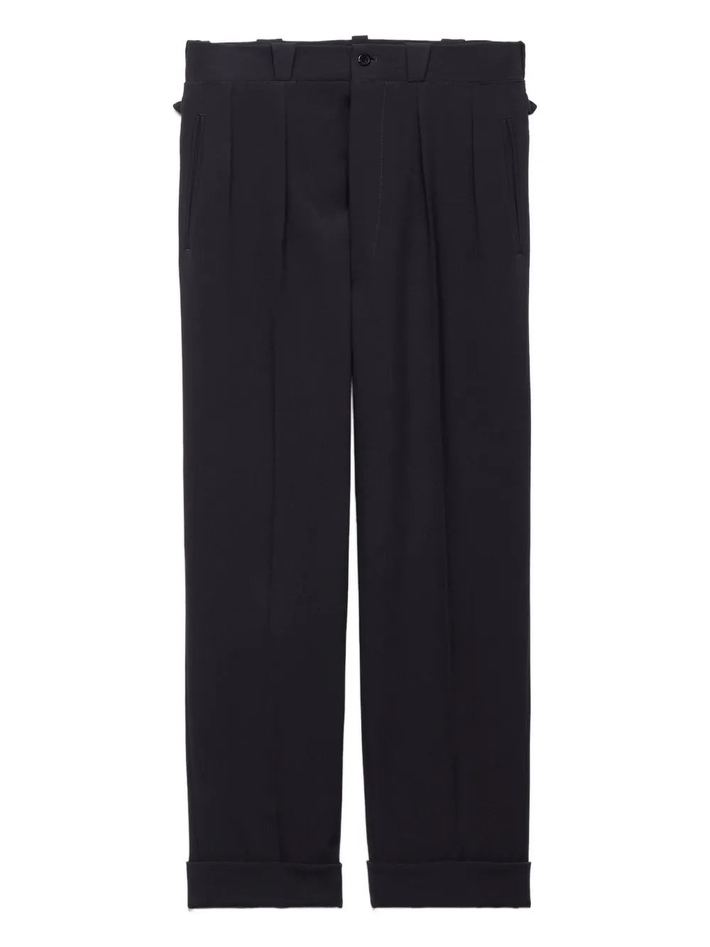 Prada Plooibroek met gesp aan de zijkant Blauw