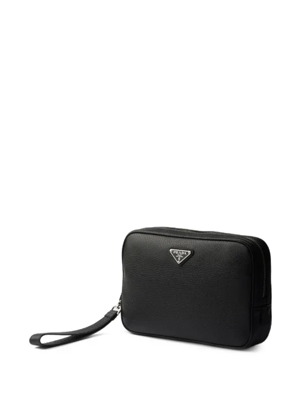 Prada トライアングルロゴ クラッチバッグ | ブラック | FARFETCH JP