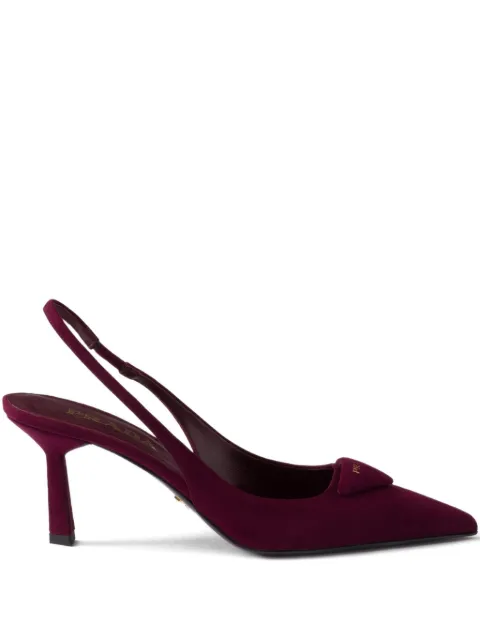 Prada 75mm slingback triangle-logo pumps