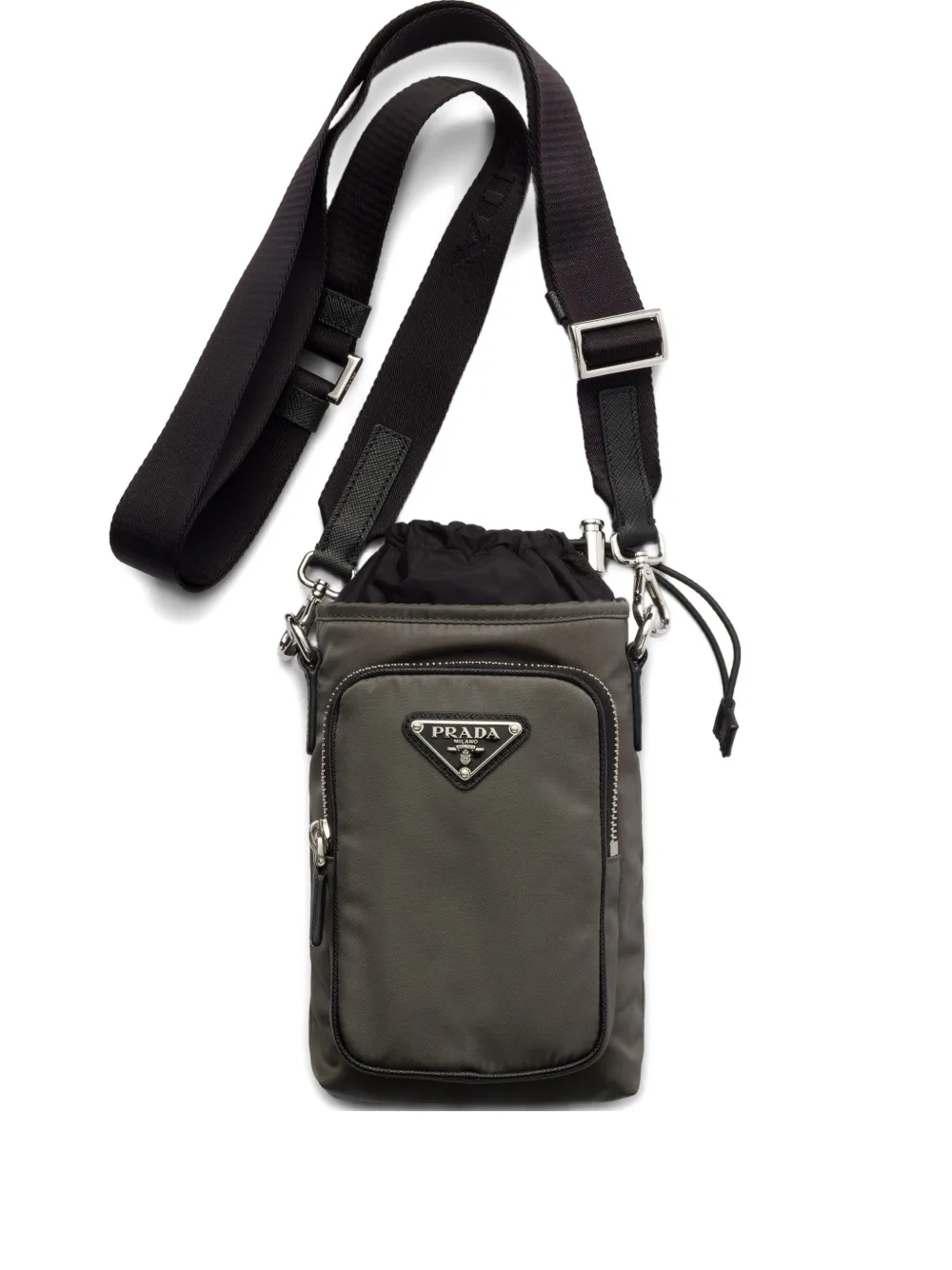 Prada drawstring-closure phone bag - グリーン Prada drawstring-closure phone bag - グリーン