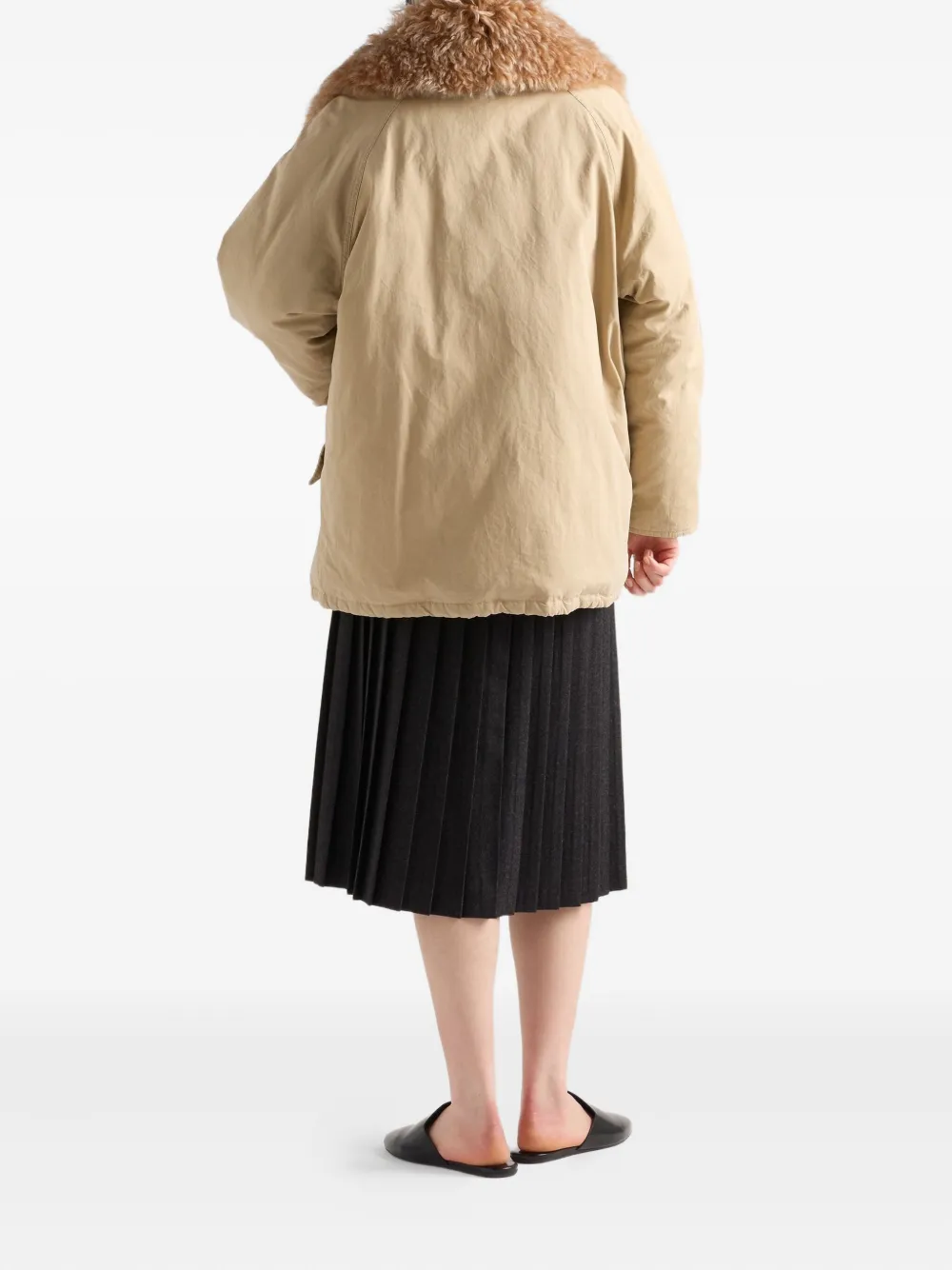 Prada Midi-plooirok met veiligheidsspeld Grijs