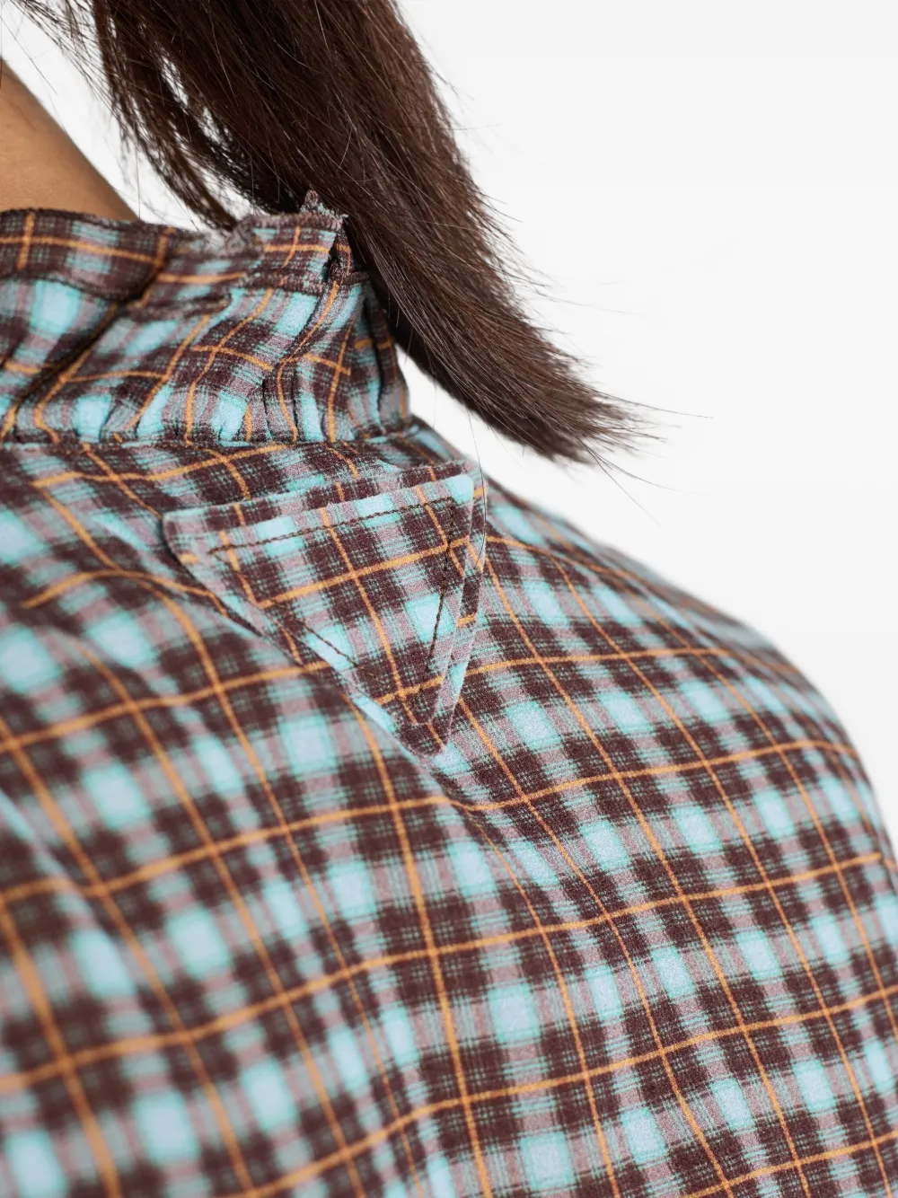 Prada Geruit shirt Bruin