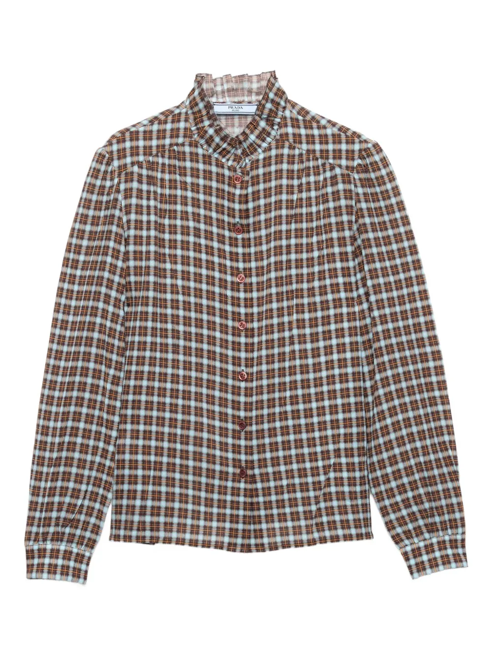 Prada Geruit shirt Bruin