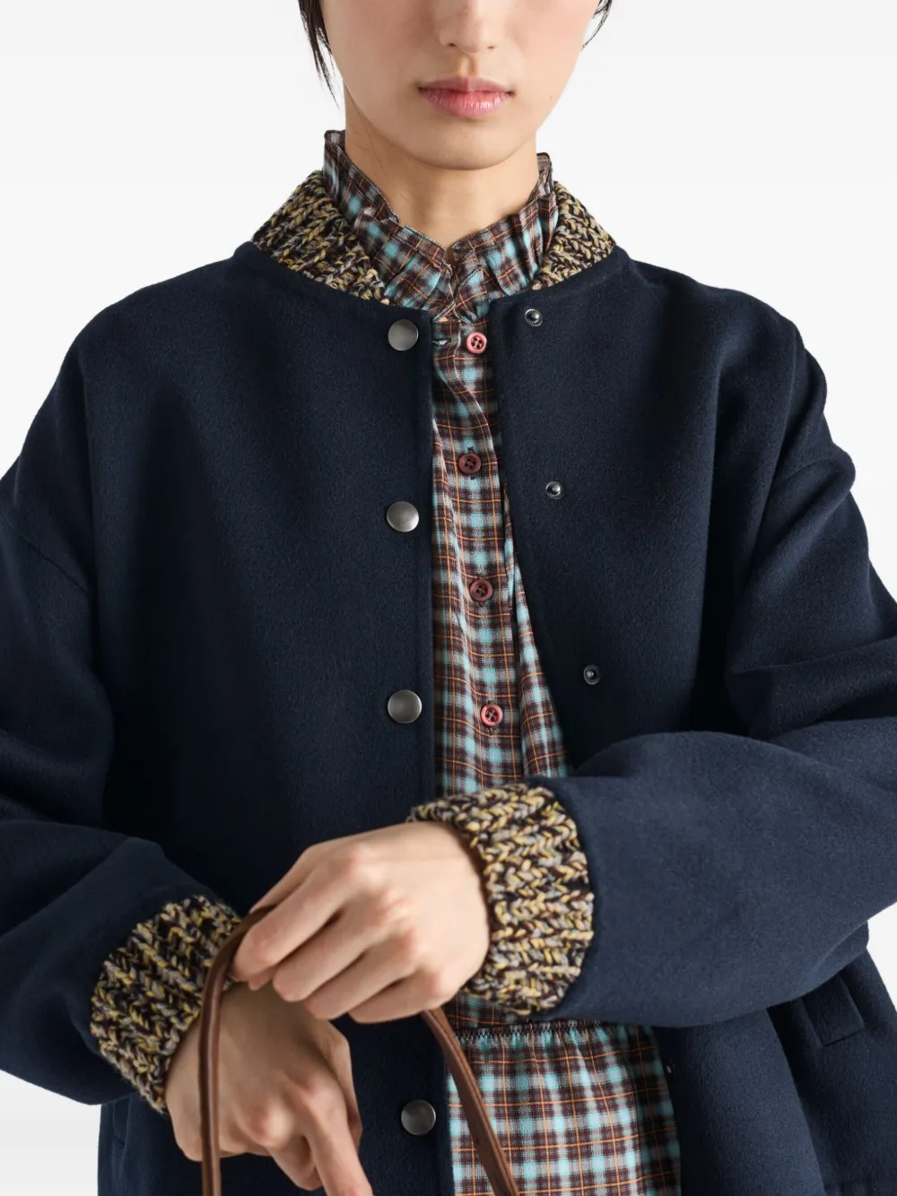 Prada Geruit shirt Bruin
