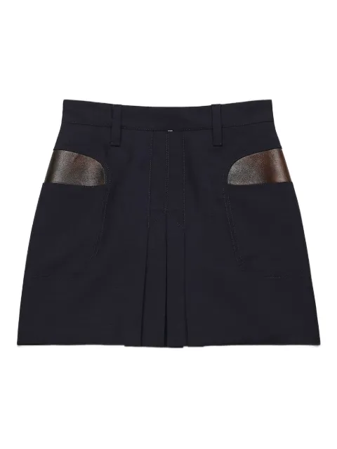 Prada leather-pocket pleated mini skirt