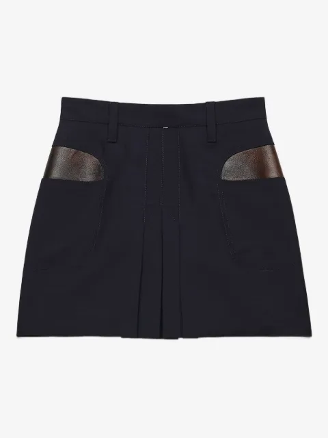 Prada minijupe plissée en cuir