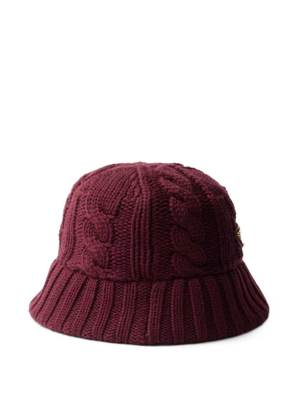 Prada Kabelgebreide vissershoed met logo Rood