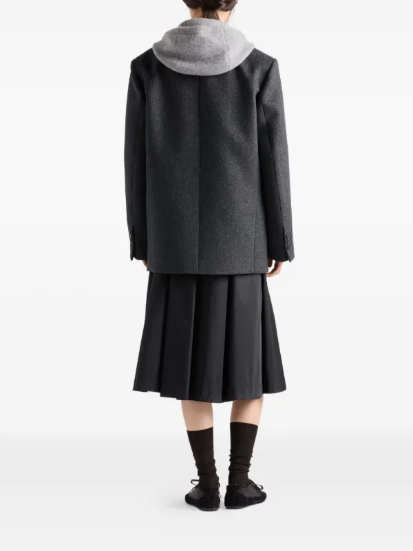 Prada ベルテッド プリーツスカート | ブラック | FARFETCH JP
