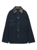 Prada leather-collar button jacket - Blue