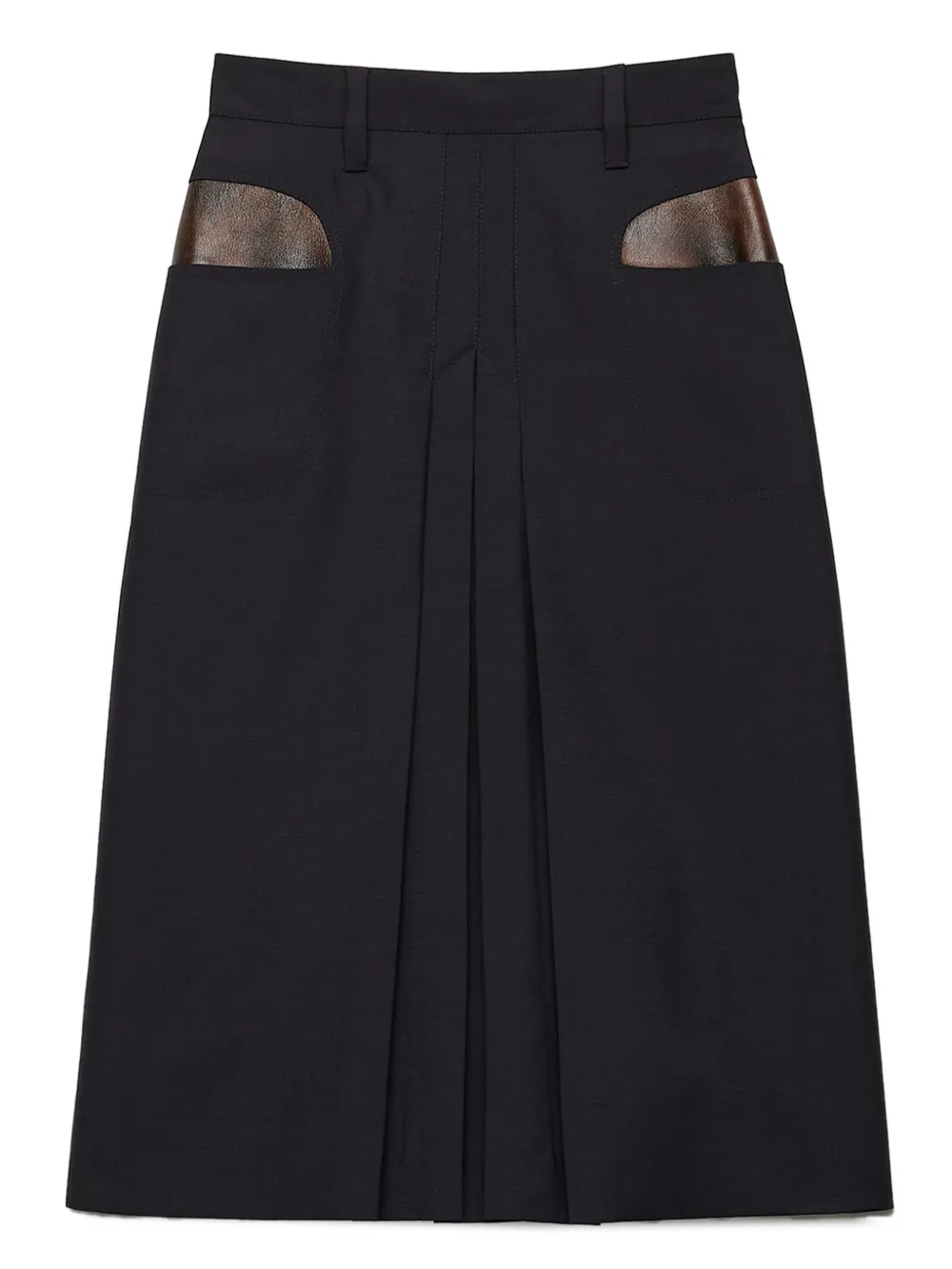 Prada Plooirok met contrasterende zak Blauw
