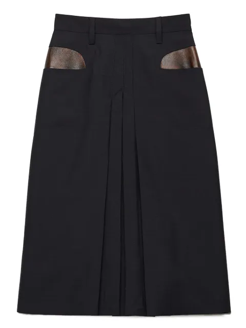 Prada contrasting-pocket pleated skirt