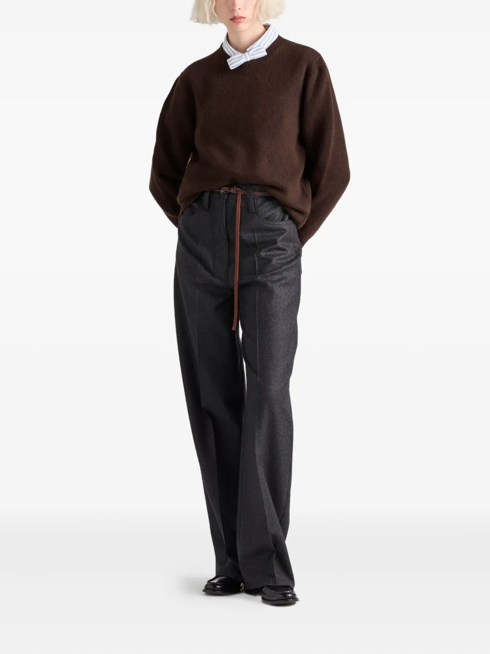 Prada Ribgebreide trui Bruin