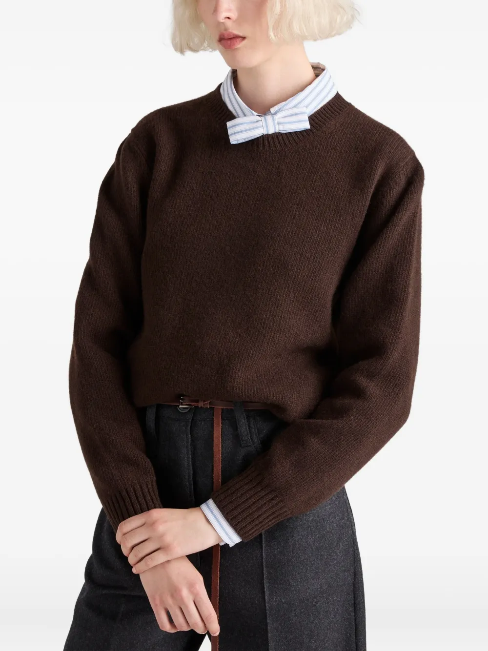 Prada Ribgebreide trui Bruin