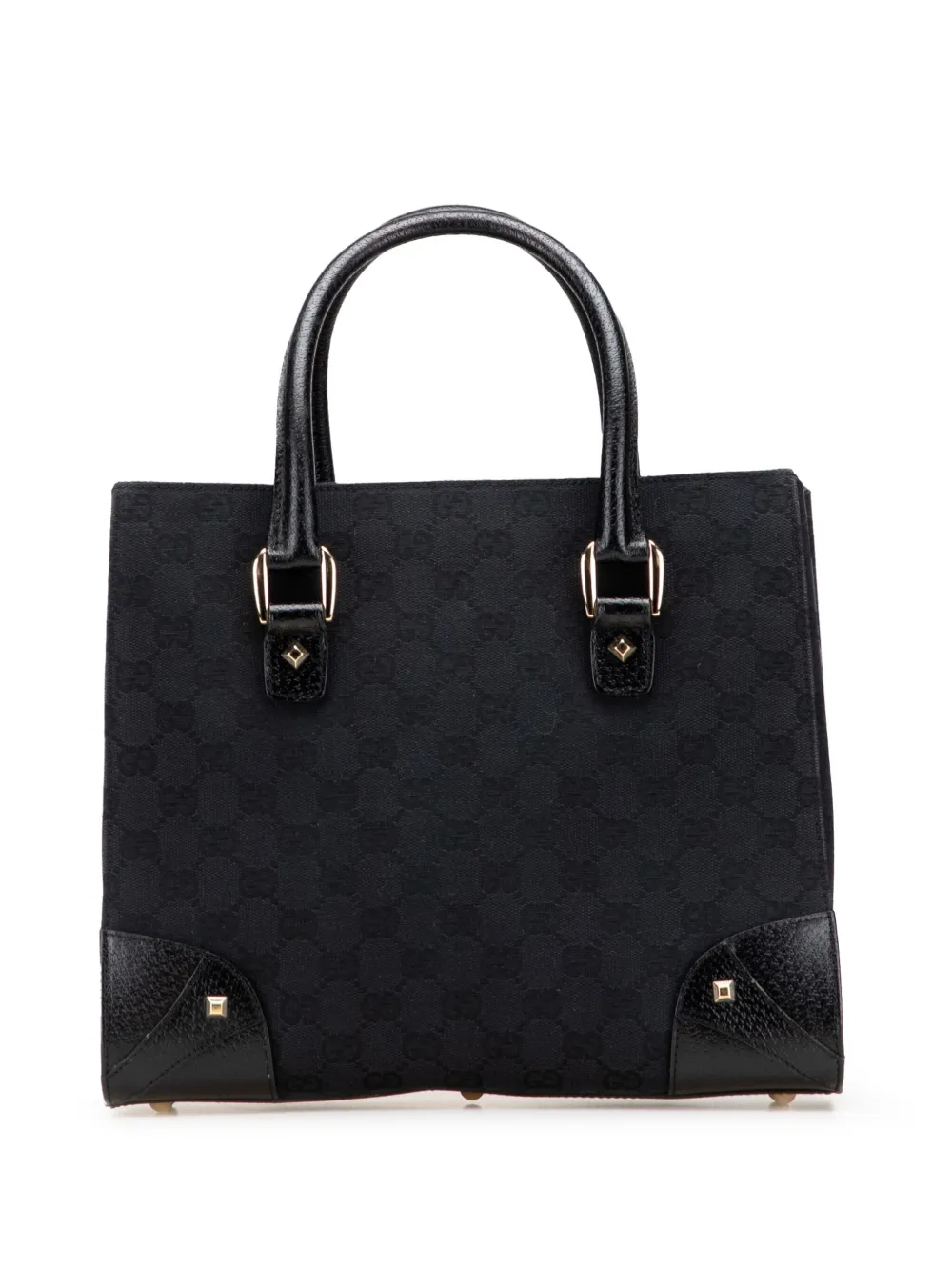 Gucci Pre-Owned 2000-2015 GGキャンバス ネイルヘッド ハンドバッグ - ブラック Gucci Pre-Owned 2000-2015 GGキャンバス ネイルヘッド ハンドバッグ - ブラック