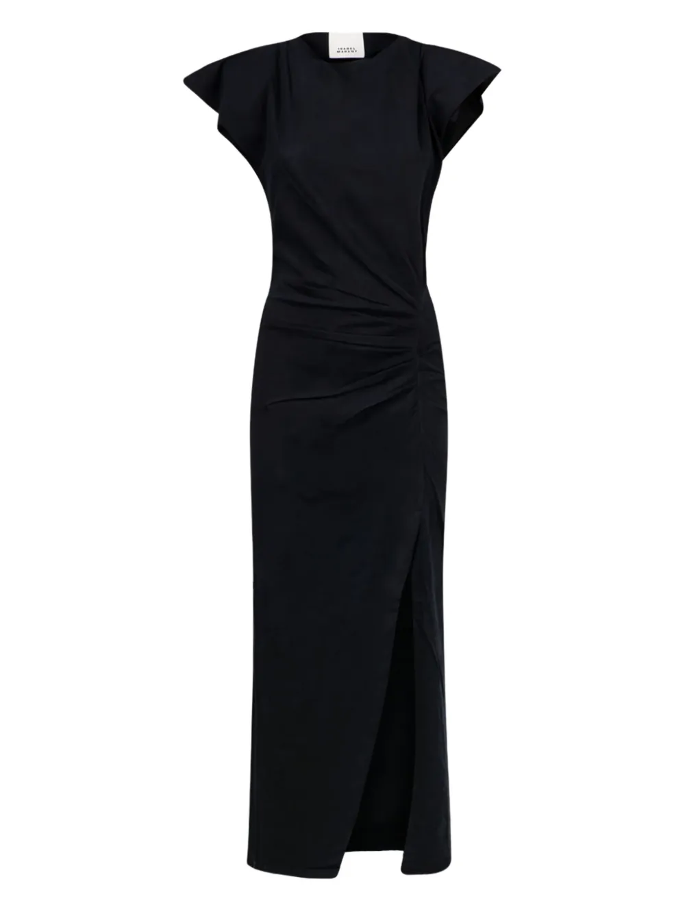 Isabel Marant Draped-front Slit Dress In Black