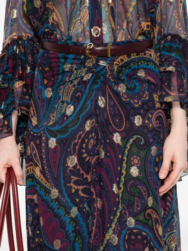 ETRO ペイズリー ラッフル スカート | ブルー | FARFETCH JP ETRO ペイズリー ラッフル スカート | ブルー | FARFETCH JP