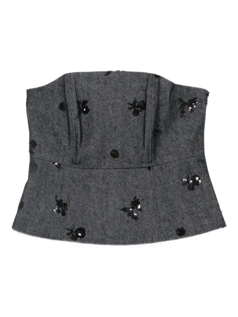 Luisa Cerano sequin-embellished bustier top