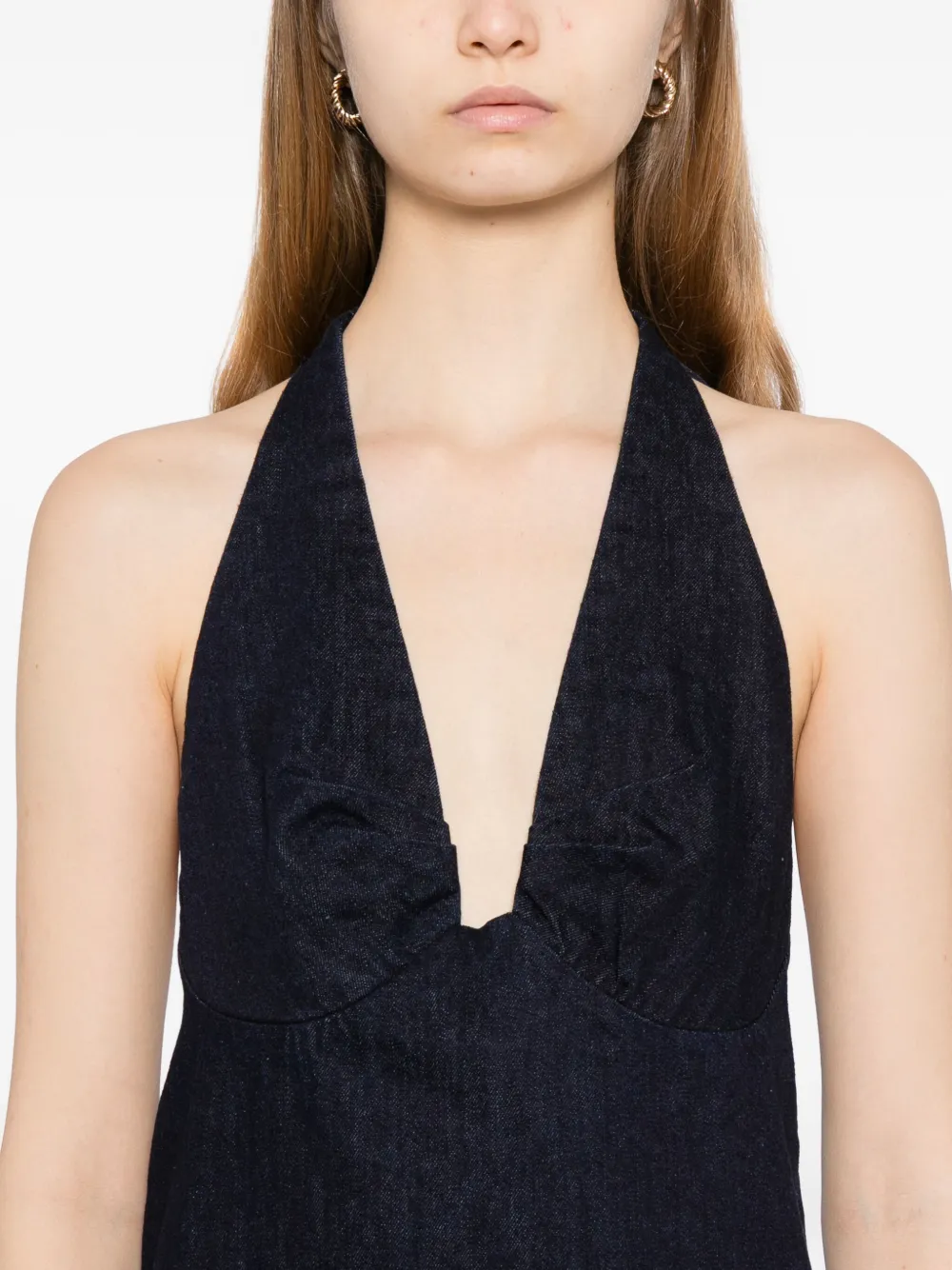 Free People Trevi Denim Mini Dress In Blue