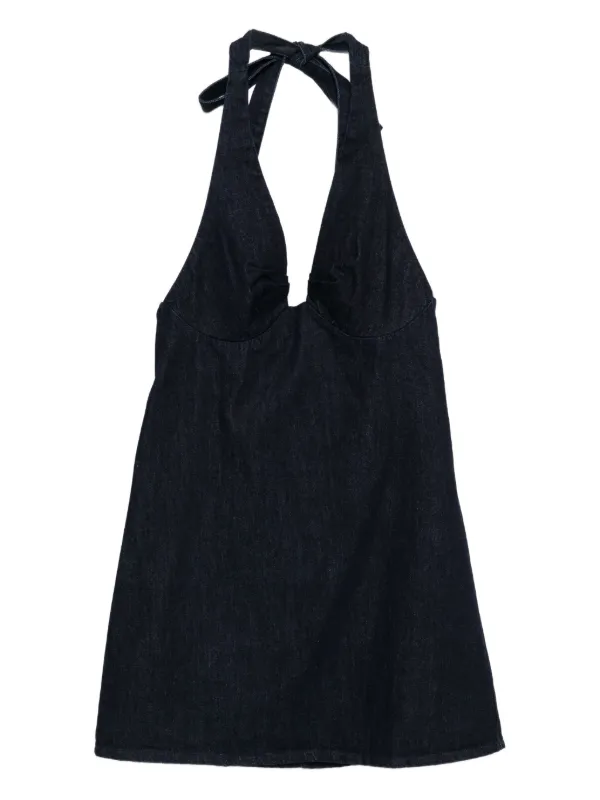 boho maxi dress Hippie Backless Halter Dress Blue / S main image 1