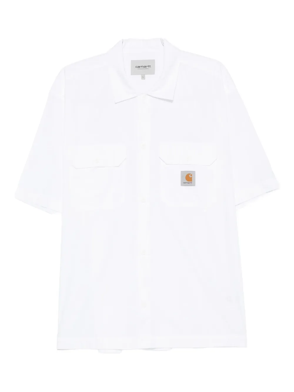Carhartt Logo Cotton Polo Shirt In White