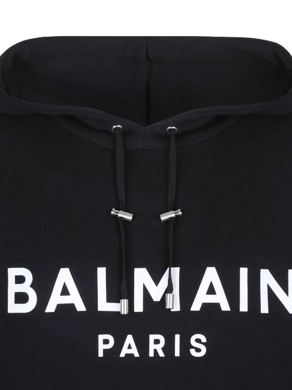Balmain logo-print hoodie Zwart
