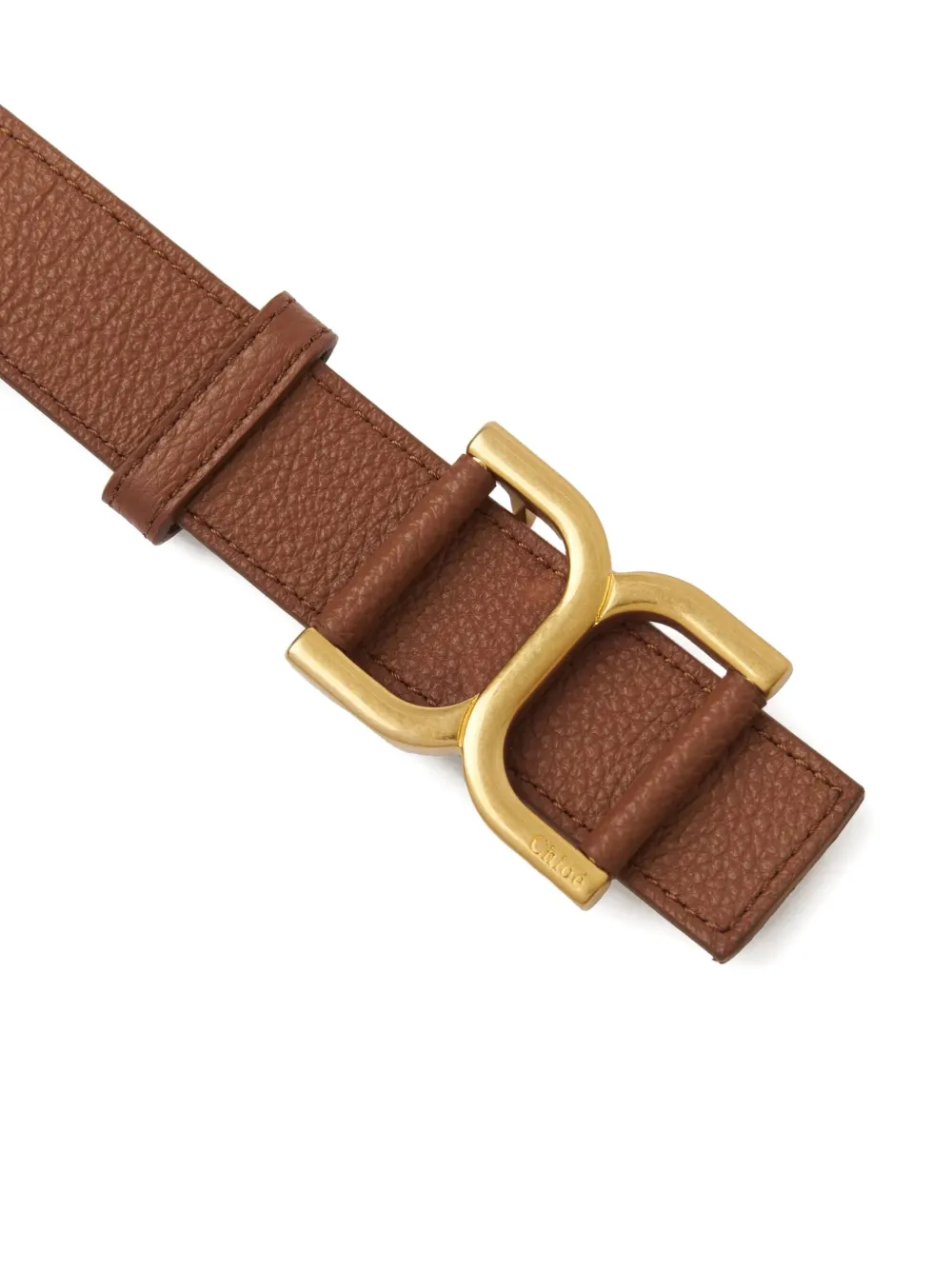 Chloé Marcie Leather Belt In Brown