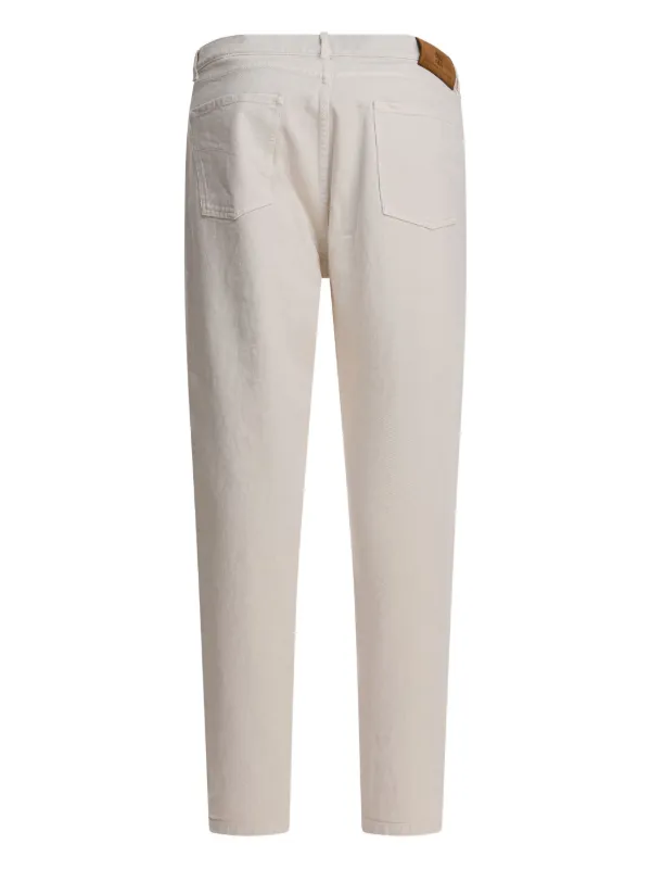 BRUNELLO CUCINELLI ホワイト スラックス Brunello Cucinelli Slim Fit Chinos Off White at CareOfCarl.com