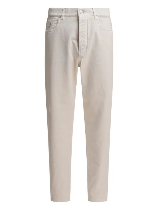 BRUNELLO CUCINELLI ホワイト スラックス Brunello Cucinelli ストレートパンツ | ホワイト | FARFETCH JP