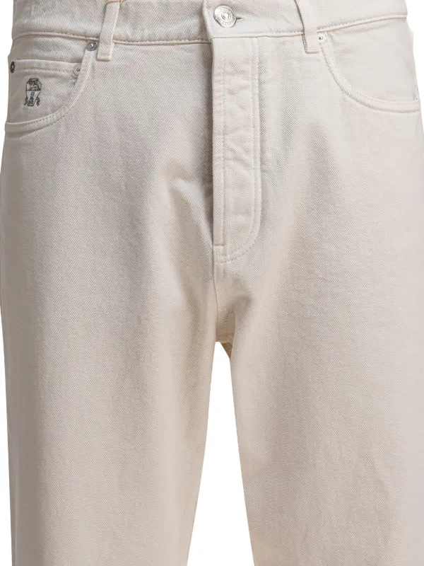 BRUNELLO CUCINELLI ホワイト スラックス Brunello Cucinelli ストレートパンツ | ホワイト | FARFETCH JP