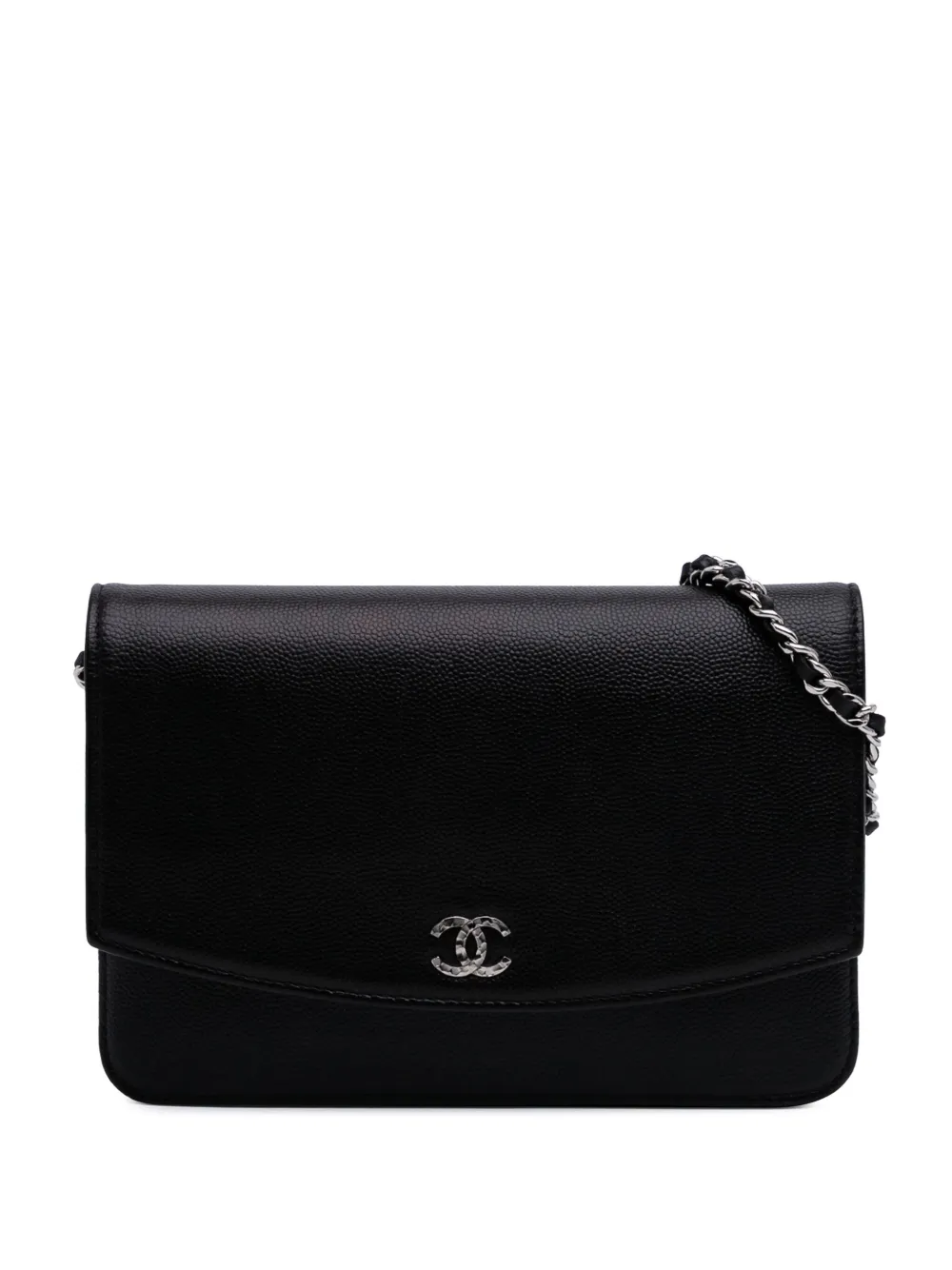 CHANEL Pre-Owned 2010-2011 CC Caviar Sevruga Wallet On Chain crossbody CHANEL Pre-Owned 2010-2011 CC Caviar Sevruga Wallet On Chain crossbody