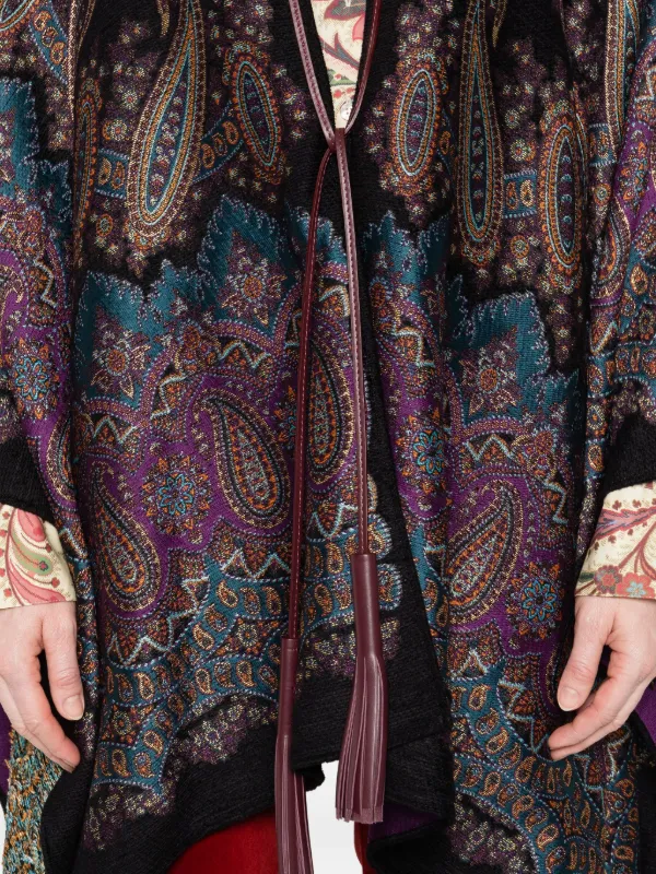 ETRO ペイズリーポンチョ | ブラック | FARFETCH JP