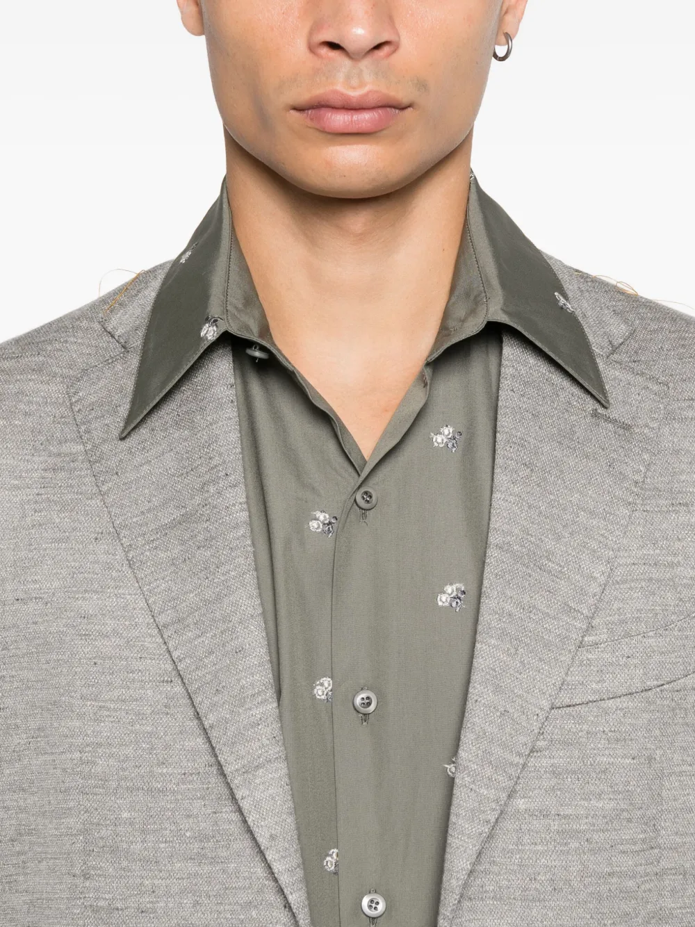 ETRO Blazer met opgestikte zak en twee knopen Grijs