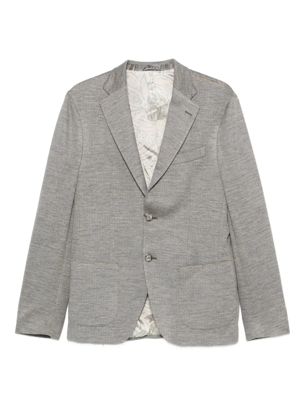 ETRO Blazer met opgestikte zak en twee knopen Grijs