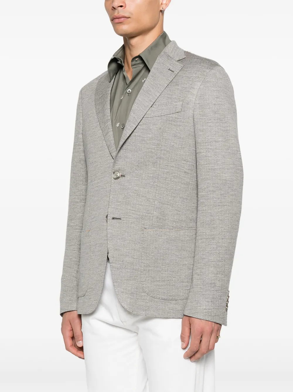 ETRO Blazer met opgestikte zak en twee knopen Grijs