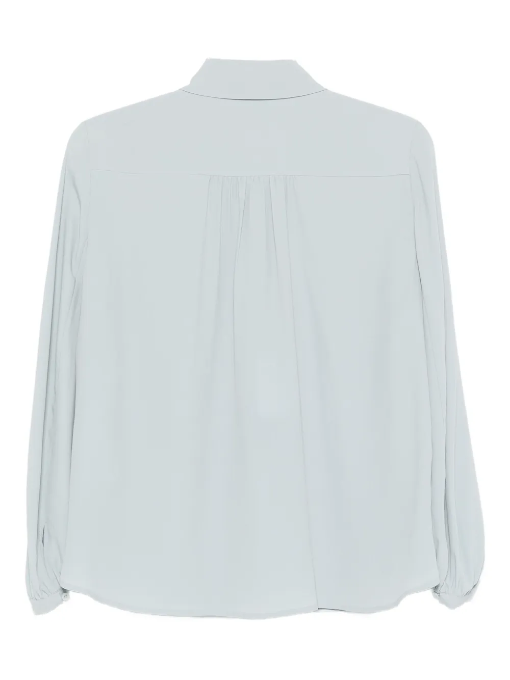 Luisa Cerano Blouse met ballonmouwen en gestrikte hals - Blauw