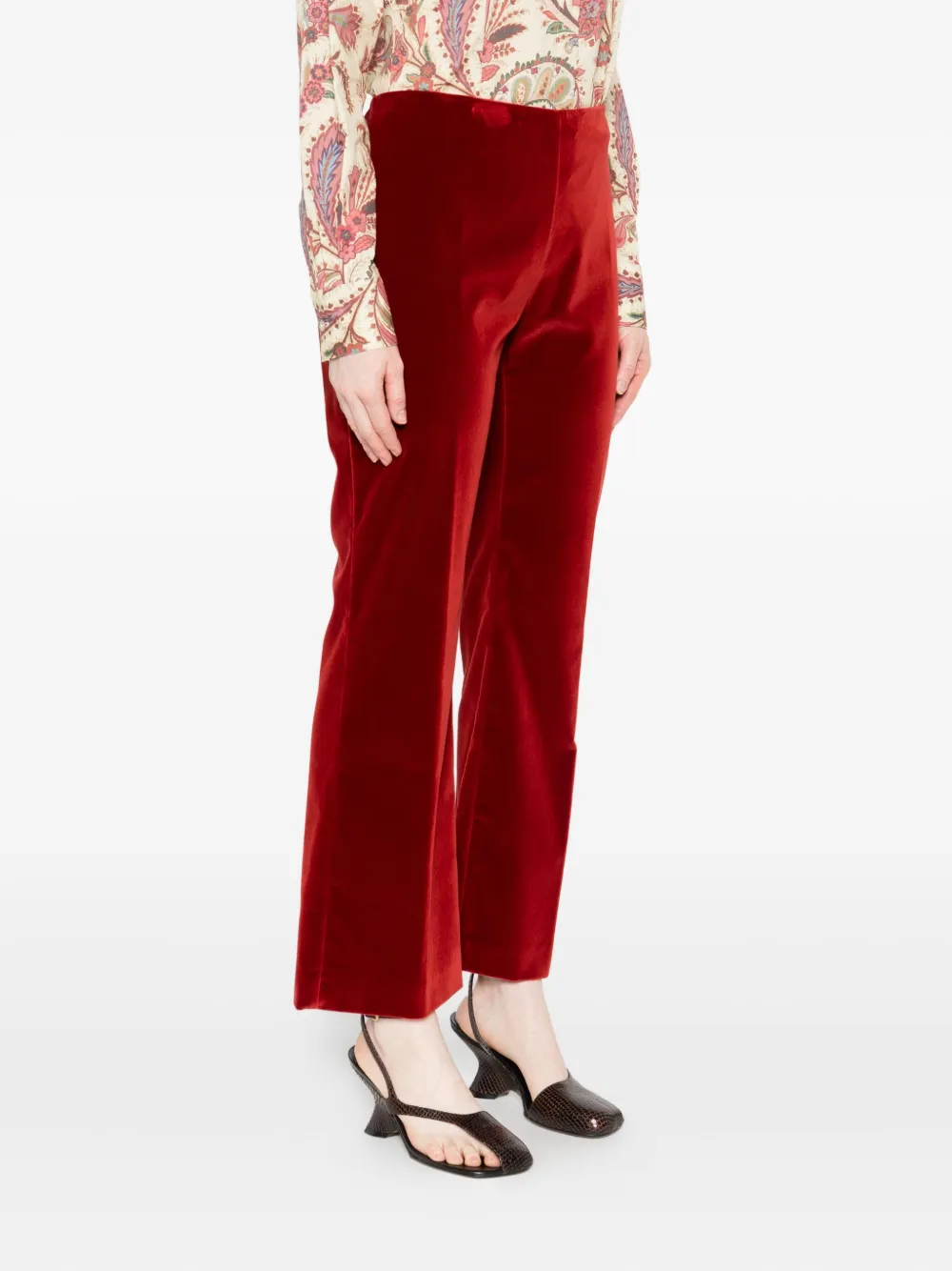 ETRO Broek met fluwelen textuur Rood