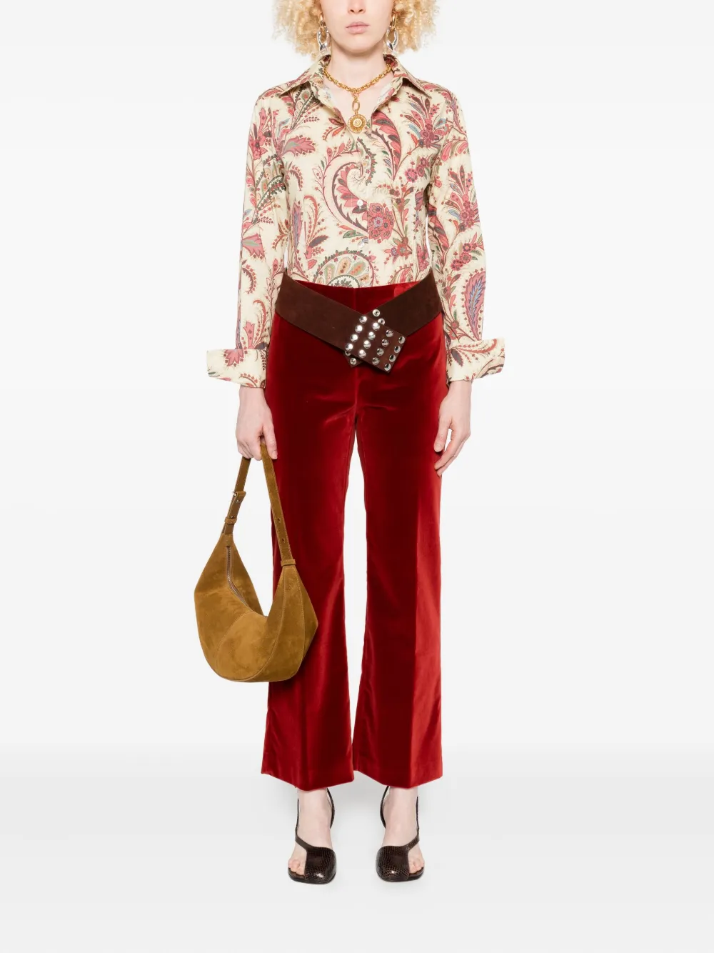 ETRO Broek met fluwelen textuur - Rood