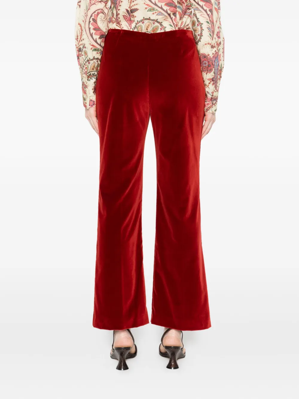 ETRO Broek met fluwelen textuur Rood