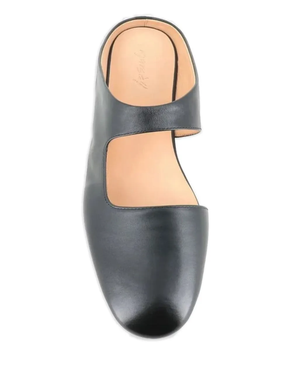 Marsèll graphic-opening leather flat mules Black