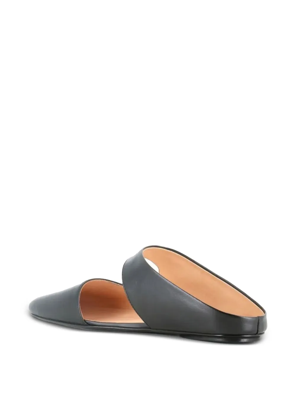 Marsèll graphic-opening leather flat mules Black