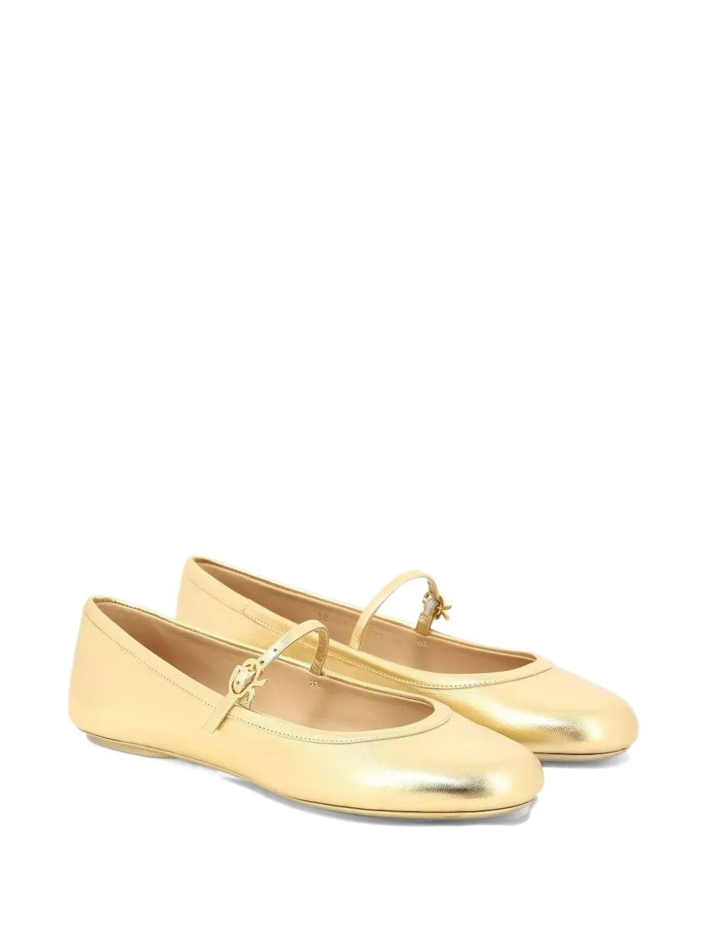 Gianvito Rossi Buckle-strap Round-toe Ballet Flats