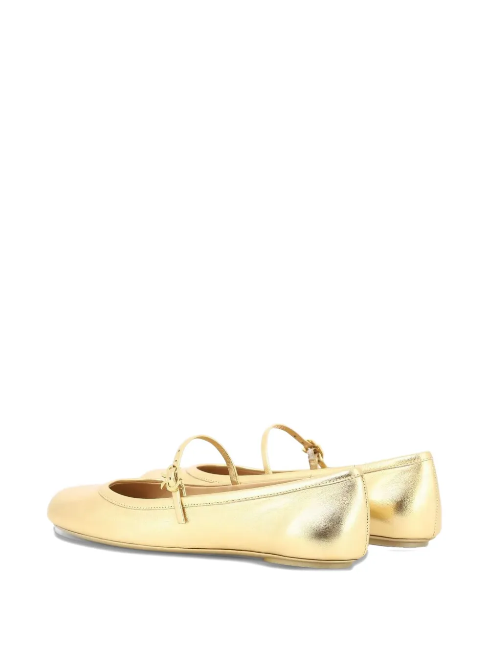 Gianvito Rossi Buckle-strap Round-toe Ballet Flats