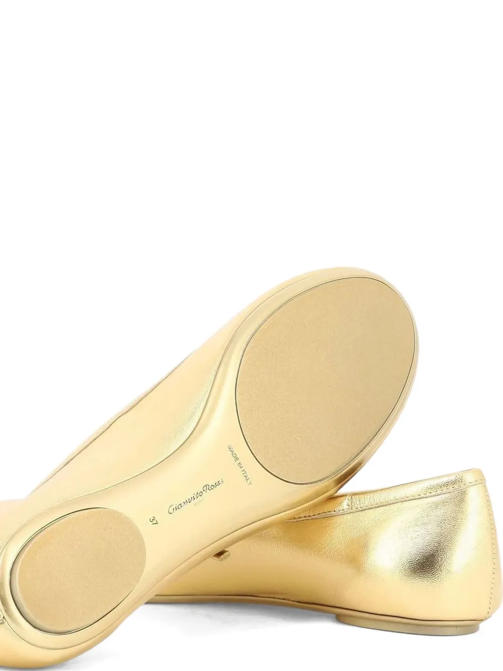Gianvito Rossi Buckle-strap Round-toe Ballet Flats