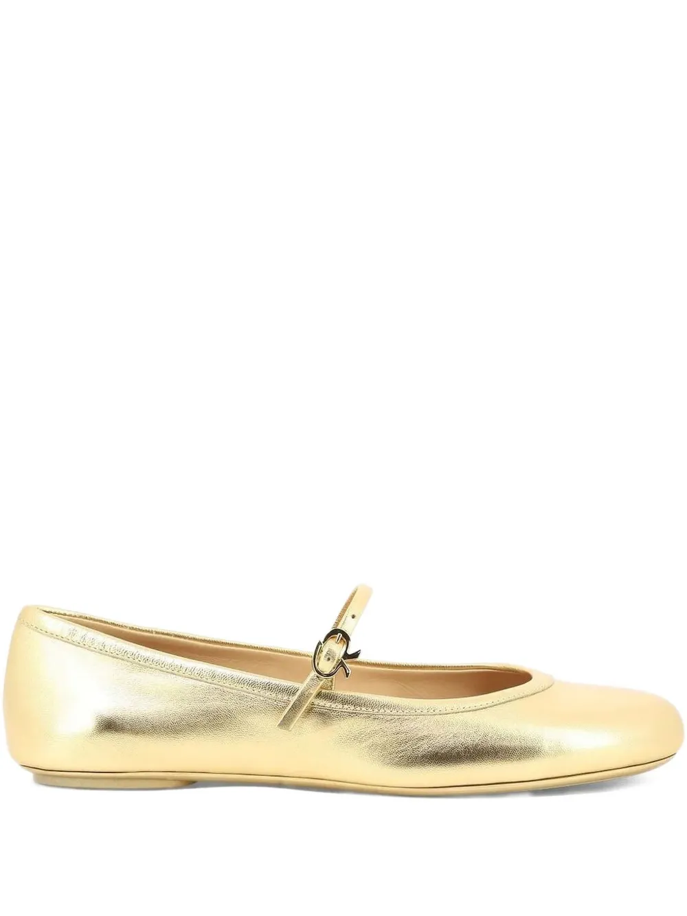Gianvito Rossi Buckle-strap Round-toe Ballet Flats